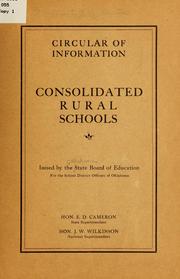 Consolidated rural schools by Oklahoma, State Board of Education. [from old catalog]