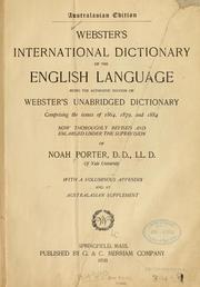 Cover of: Webster's international dictionary of the English language by Porter, Noah