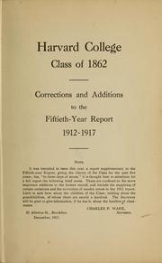 Cover of: Corrections and additions to the fiftieth year report