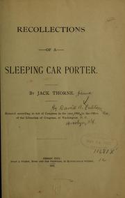 Cover of: Recollections of a sleeping car porter | Jack Thorne