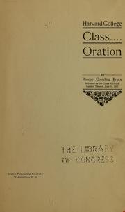 Cover of: Harvard college class oration