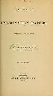 Cover of: Harvard examination papers