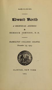 Cover of: Edward North by Herrick Johnson