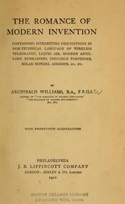 Cover of: The romance of modern invention by Archibald Williams