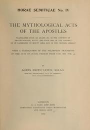 Cover of: The mythological Acts of the apostles