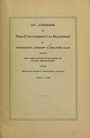 Cover of: An address on the University of Illinois