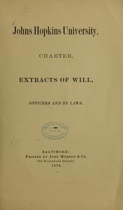 Cover of: Charter, extracts of will, officers and by-laws