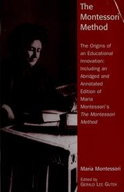 Cover of: The Montessori method by Maria Montessori