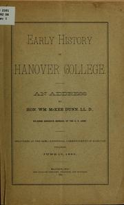 Cover of: Early history of Hanover college