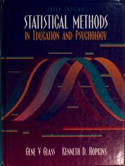 Cover of: Statistical methods in education and psychology by Gene V. Glass