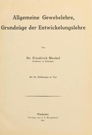 Cover of: Die Anatomie des Menschen by Friedrich Siegmund Merkel