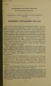 Cover of: University scholarship list, 1916 ...