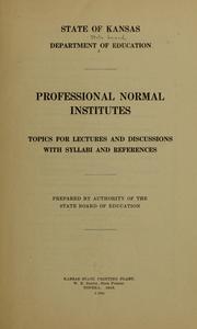 Cover of: Professional normal institutes ...
