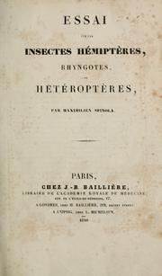 Cover of: Essai sur les insectes hémiptères, rhyngotes, ou hetéroptères by Massimiliano Spinola