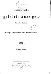 Cover of: Göttingische Gelehrte Anzeigen by unter der Aufsicht der Königl. Gesellschaft der Wissenschaften