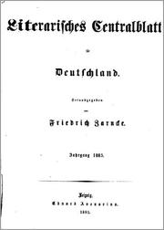 Cover of: Literarisches Centralblatt für Deutschland