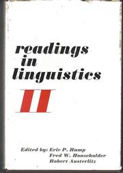 Cover of: Readings in linguistics II.: Edited by Eric P. Hamp, Fred W. Householder and Robert Austerlitz.