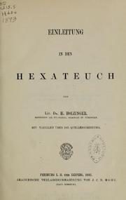Cover of: Einleitung in den Hexateuch: Mit Tabellen über die Quellenscheidung