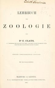 Lehrbuch der zoologie by Carl Friedrich Wilhelm Claus