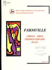 Cover of: 1992 thoroughfare plan for Farmville urban area