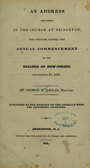 Cover of: An address...commencement: Sept. 27, 1831