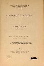 Cover of: Algebraic topology by Solomon Lefschetz