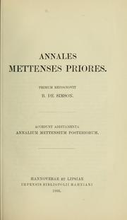 Cover of: Annales mettenses priores