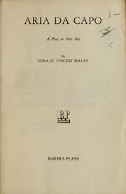 Cover of: Aria da capo by Edna St. Vincent Millay