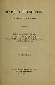 Cover of: Baptist principles, letters to my son