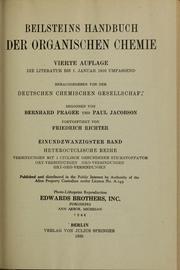 Cover of: Beilsteins Handbuch der organischen Chemie: Erstes Ergänzungswerk, die Literatur von 1910-1919 umfassend