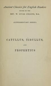 Cover of: Catullus, Tibullus, and Propertius by Davies, James