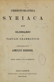 Cover of: Chrestomathia syriaca by Emil Roediger