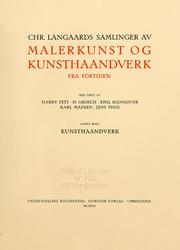 Cover of: Chr. Langaards samlinger av malerkunst og kunsthaandverk fra fortiden