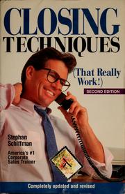 Cover of: Closing techniques by Stephan Schiffman