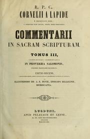 Cover of: Commentarii in Sacram Scripturam by Cornelius à Lapide