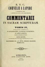 Cover of: Commentarii in Sacram Scripturam by Cornelius à Lapide