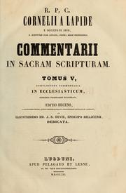 Cover of: Commentarii in Sacram Scripturam