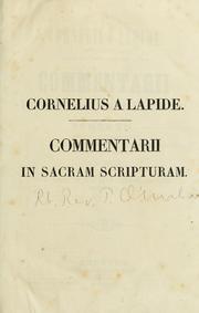 Cover of: Commentarii in Sacram Scripturam by Cornelius à Lapide, Cornelius à Lapide