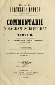 Cover of: Commentarii in Sacram Scripturam by Cornelius à Lapide, Cornelius à Lapide