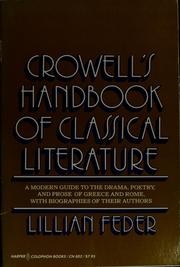 Cover of: Crowell's handbook of classical literature by Lillian Feder