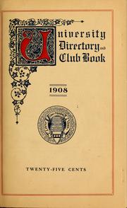 Directory and club book of the University of Pennsylvania ... by Nitzsche, George Erasmus,