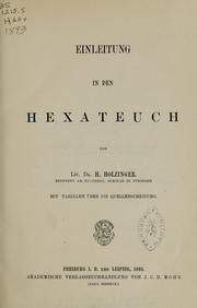 Cover of: Einleitung in de Hexateuch