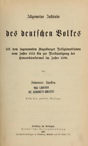Cover of: Geschichte des deutschen Volkes seit dem Ausgang des Mittelalters by Johannes Janssen