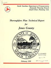 Cover of: Jones County thoroughfare plan by North Carolina. Division of Highways. Statewide Planning Branch