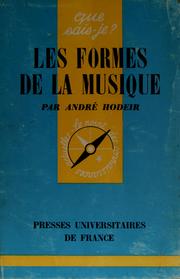 Cover of: Les formes de la musique