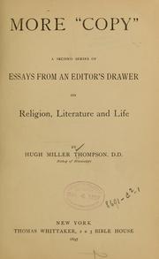 Cover of: More "Copy" by Hugh Miller Thompson