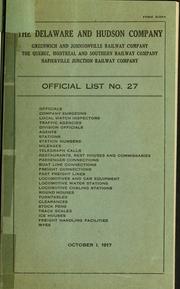 Official list no. 27 by Delaware and Hudson Company