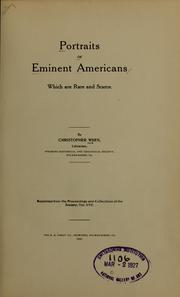 Cover of: Portraits of eminent Americans: which are rare and scarce