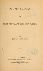 Cover of: Pulpit echoes: or, Brief miscellaneous discourses