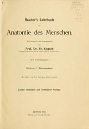 Cover of: Rauber's Lehrbuch der Anatomie des Menschen